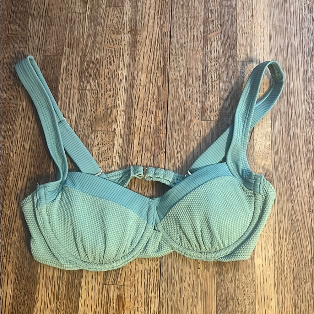 Sage Green Ribbed and Textured Bikini Too